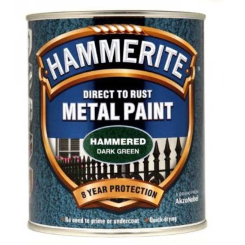 HAMMERITE 750ml HAMMERED FINISH DIRECT TO RUST METAL PAINT DEEP GREEN 5092823