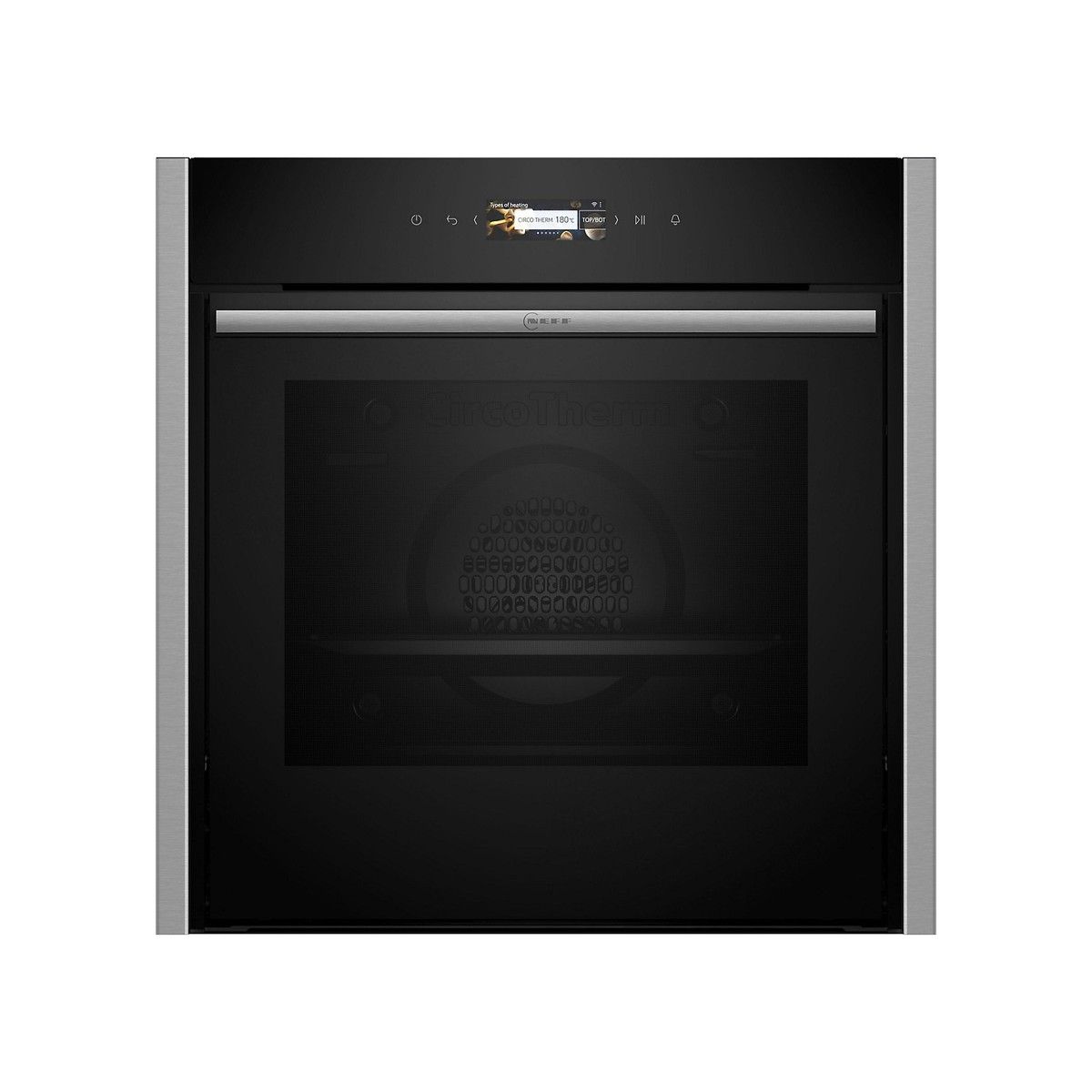 NEFF B54CR71N0B N70 SLIDE & HIDE SINGLE PYROLYTIC OVEN BLACK C/W STEEL TRIM
