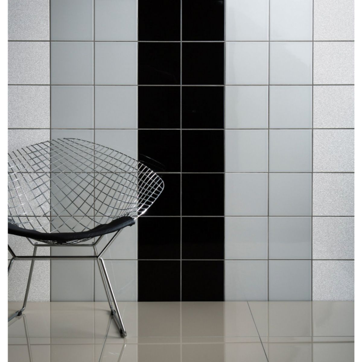 HRJ PRISMATICS GLOSS MICRO TILE 150 x 150mm AA1515PRM57 P44 WHITE/SHARK