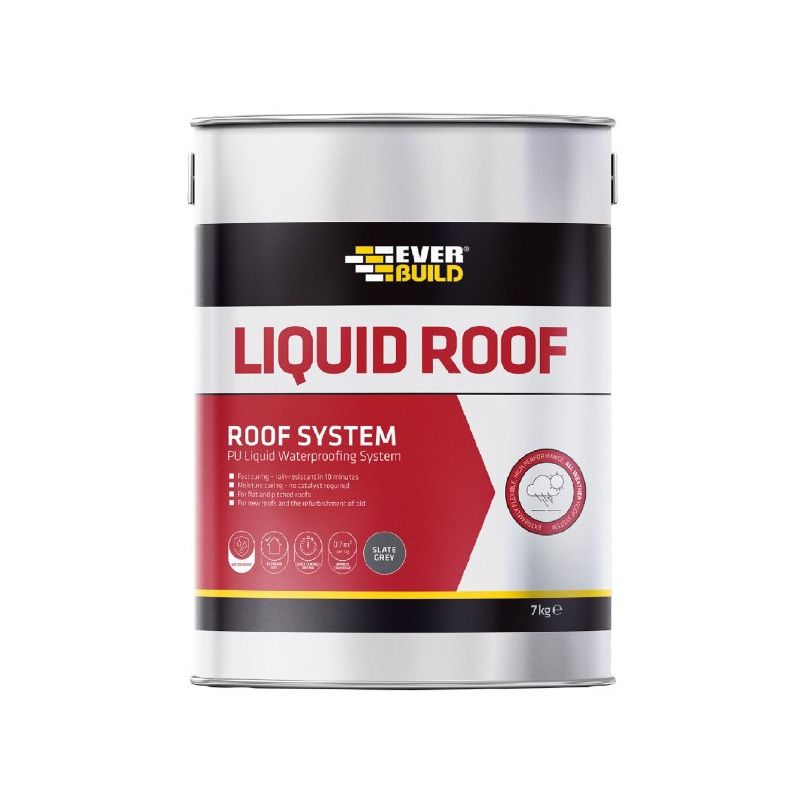 Everbuild Aquaseal Liquid Roof Slate 7Kg Grey AQLIQRFGY7