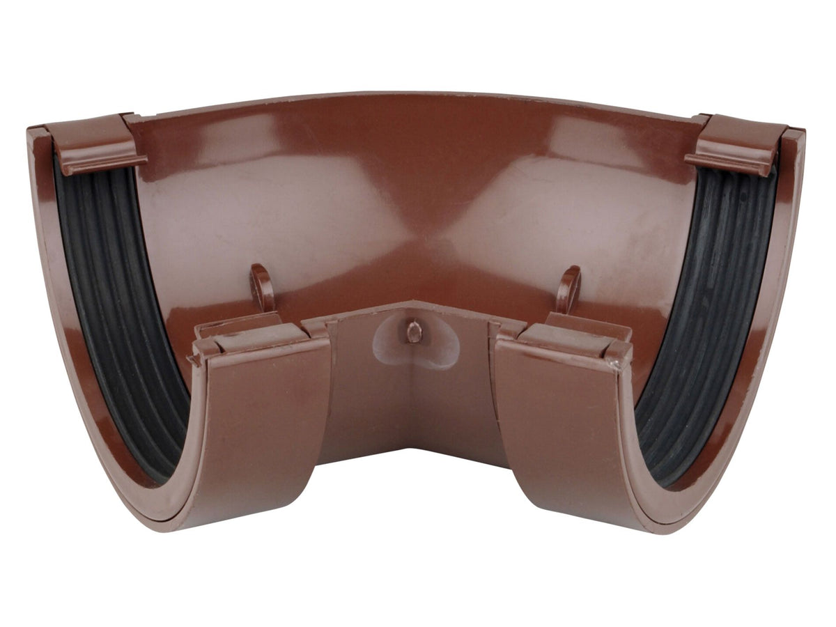 OSMA 0T004 ROUND PVCU GUTTER ANGLE 45deg 112mm 0T004N BROWN