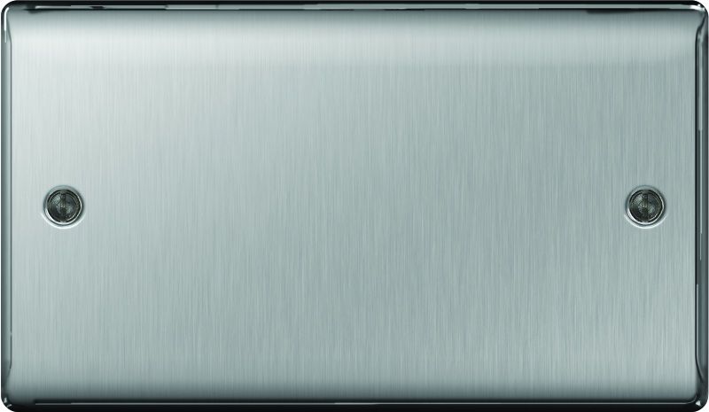 NEXUS NBS95-02 2-GANG BLANK PLATE BRUSH STEEL