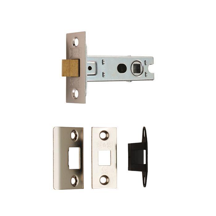 TUBULAR MORTICE LATCH WITH BOLT THROUGH 64mm BRASS BTL1/RP