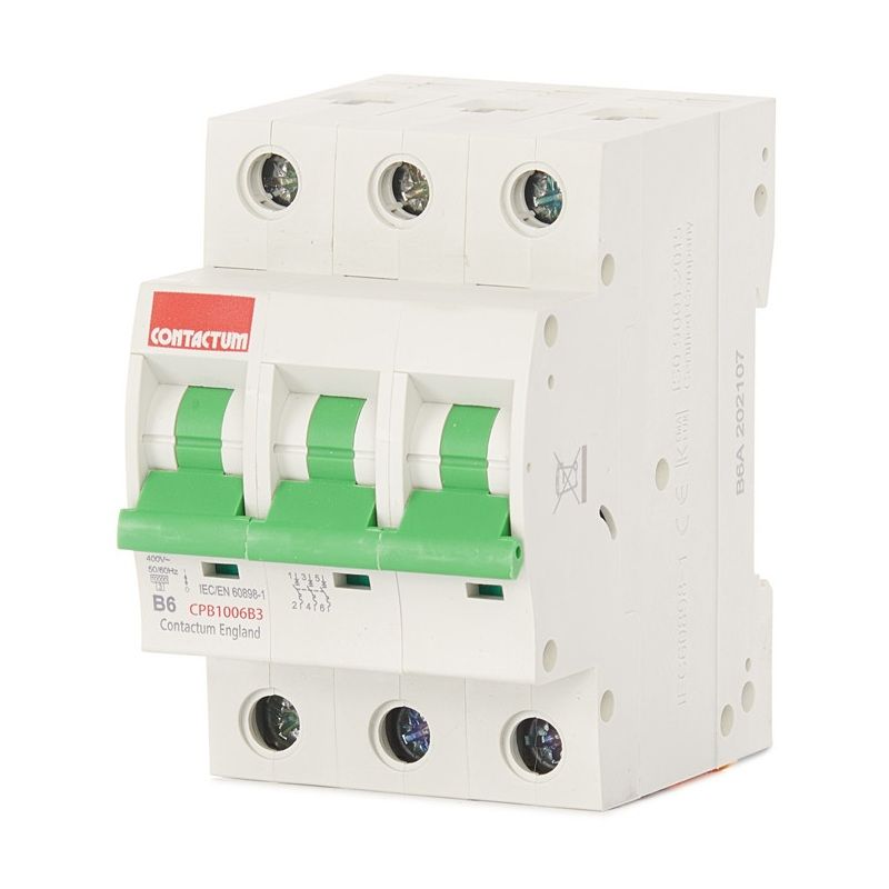 CONTACTUM 3-POLE MCB TYPE B 6a CPB1006B3