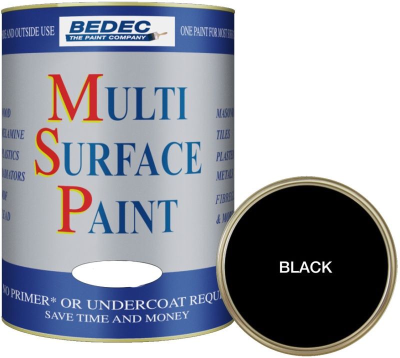 BEDEC SOFT SATIN MULTI SURFACE PAINT 750ml BLACK BEDE2KB0003/29