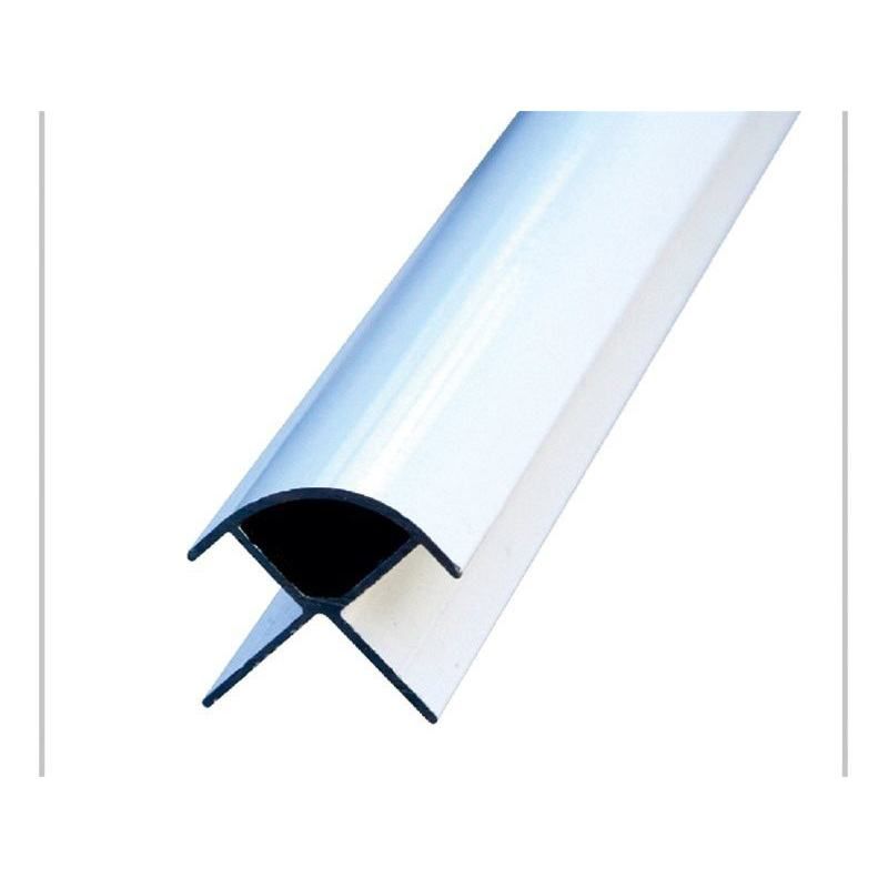 FREEFOAM GEOPANEL ALUMINIUM EXTERNAL CORNER 2.4m x 7.6mm BRIGHT SILVER CHROME GET9AECSI