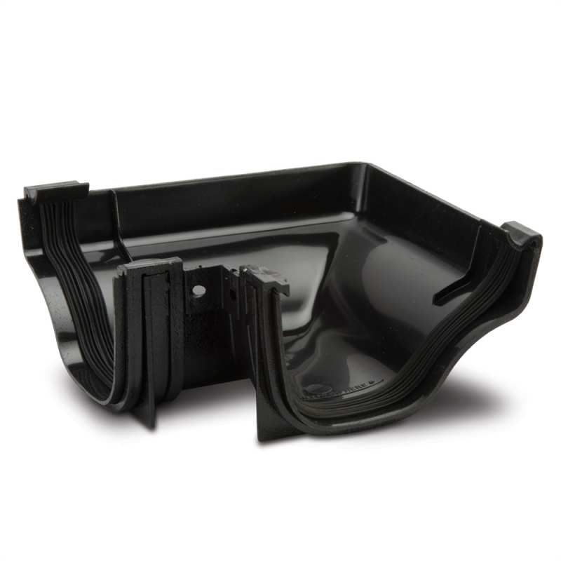 POLYPIPE ELEGANCE CAST IRON OGEE GUTTER 90deg INTERNAL ANGLE CIROG13B BLACK