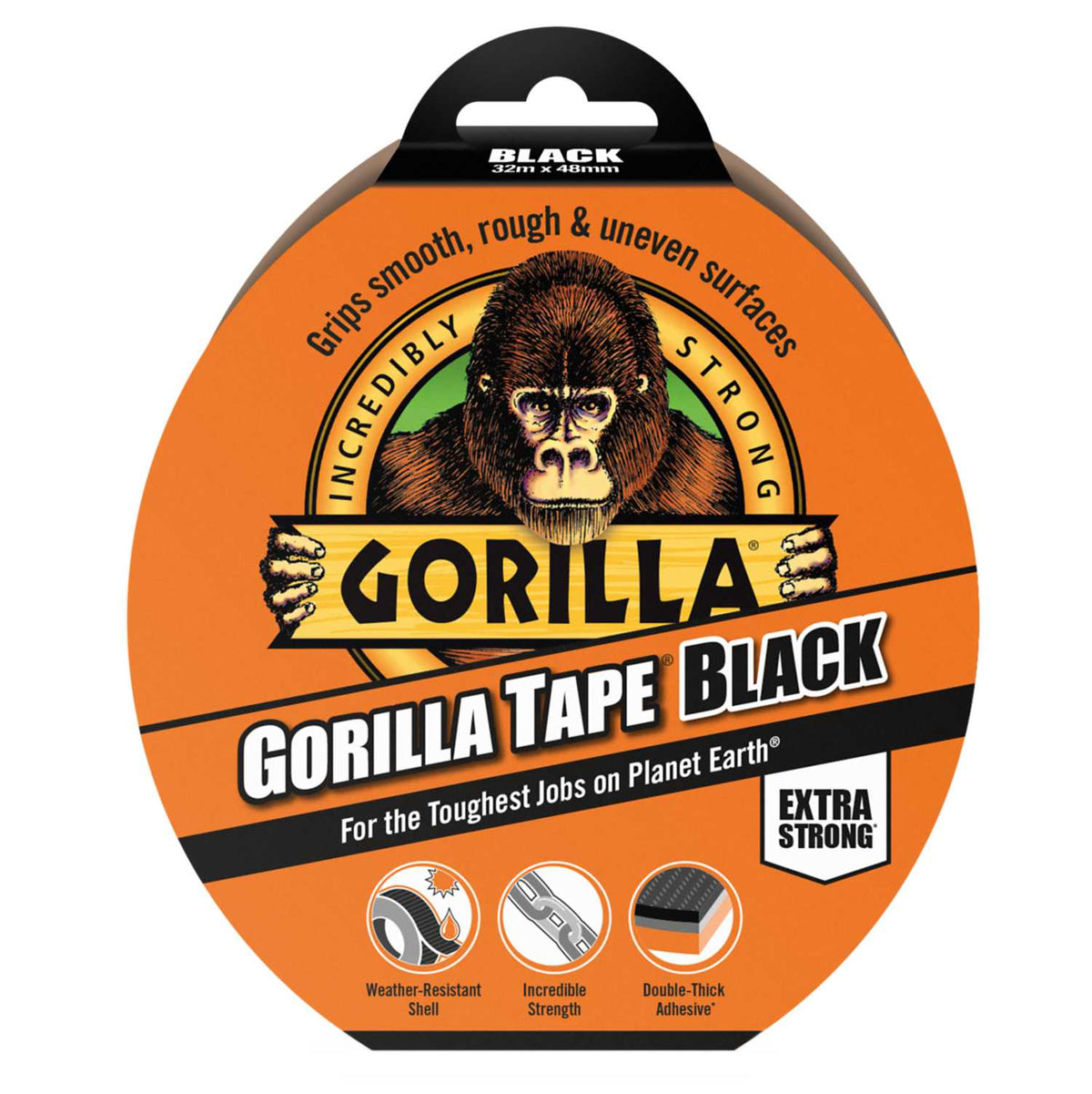Gorilla Tape Black (32m Roll)