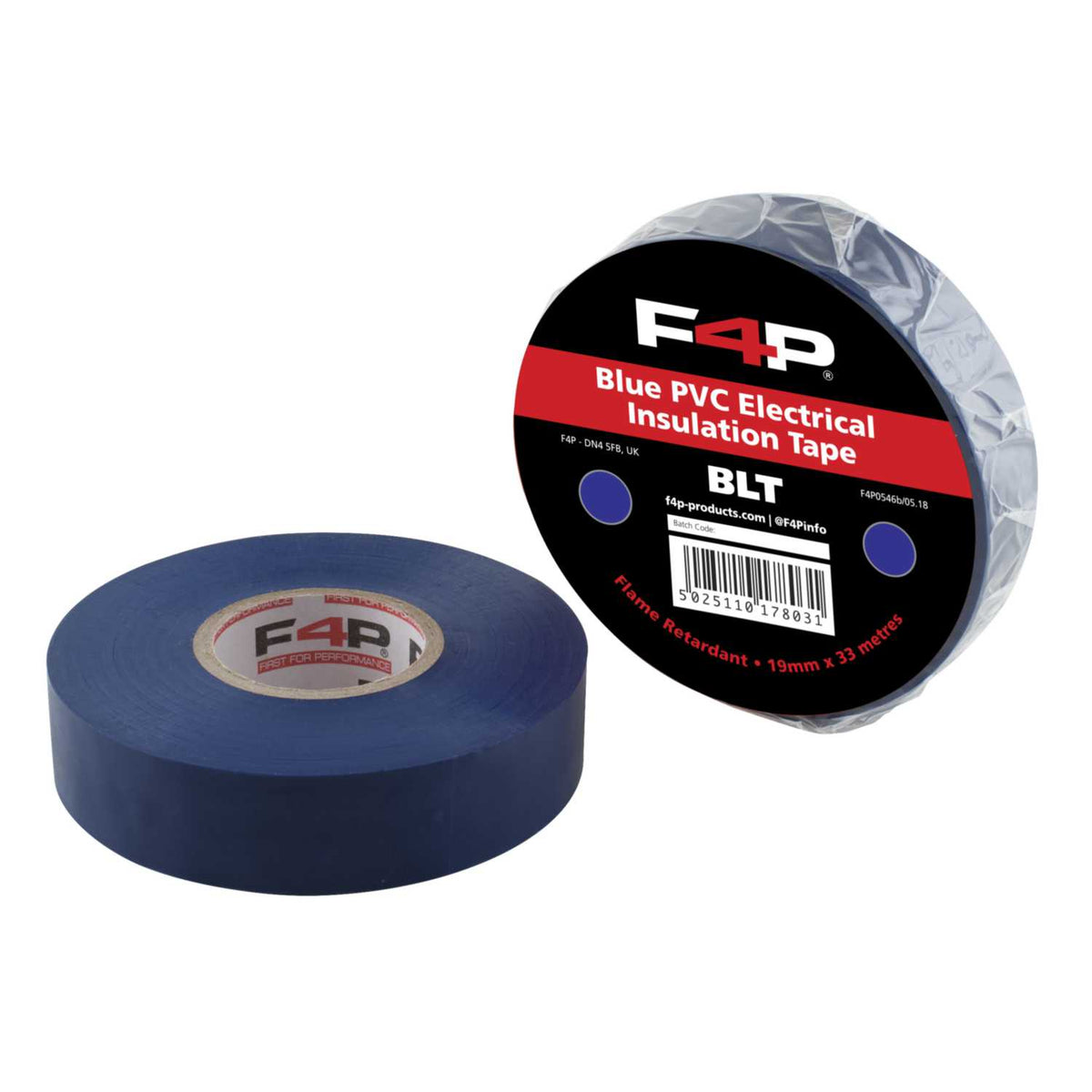 F4P 19mm x 33m PVC Insulation Tape Blue