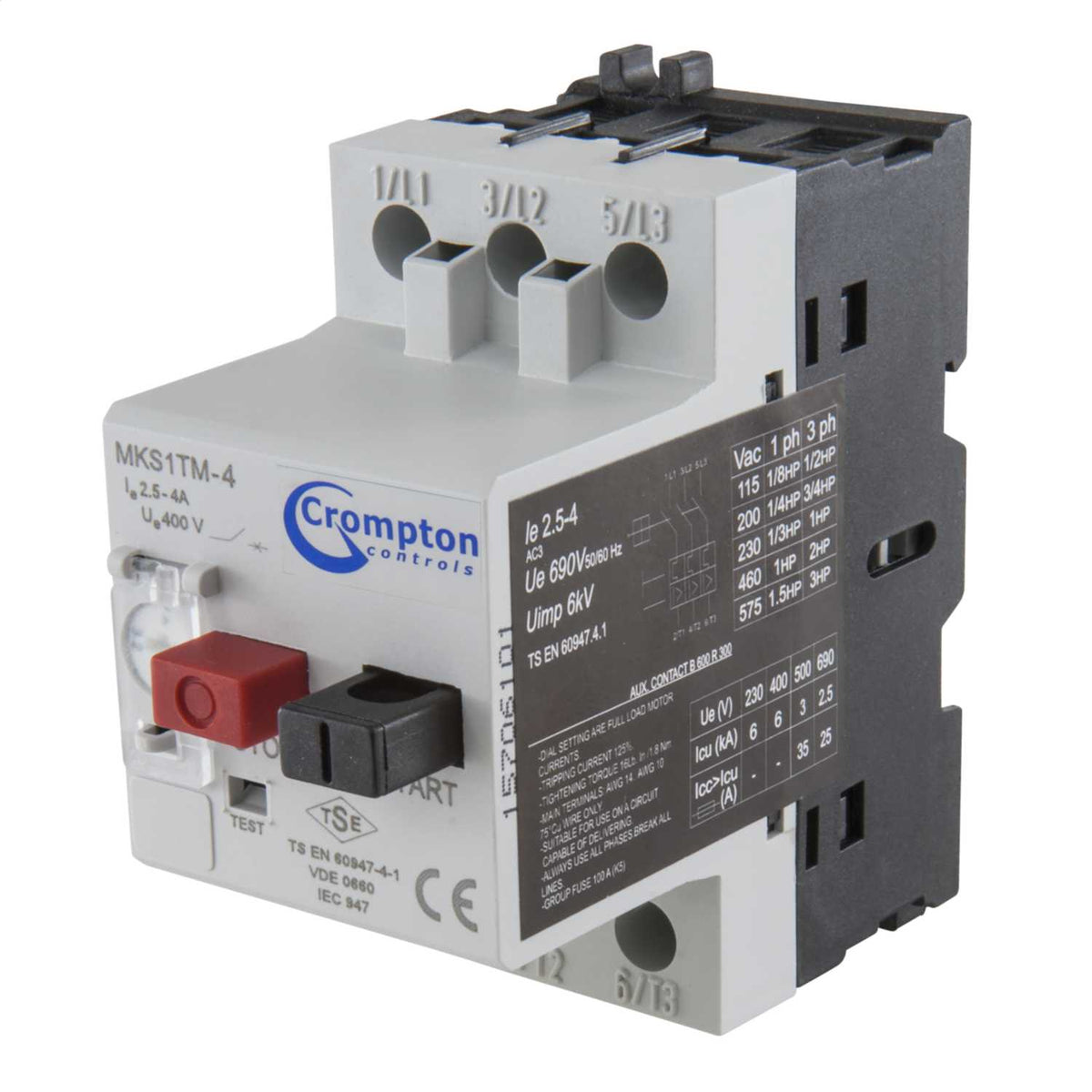 Crompton 2.5 - 4A Manual Motor Starter