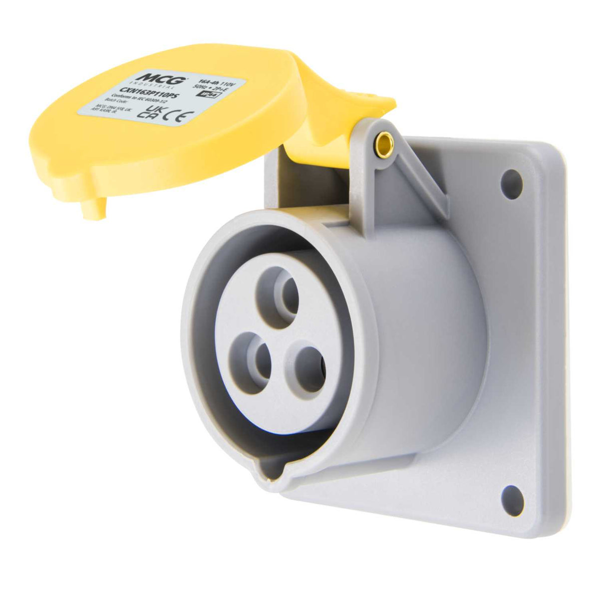 MCG 16A 2P+E 110V Panel Mounted Socket IP44