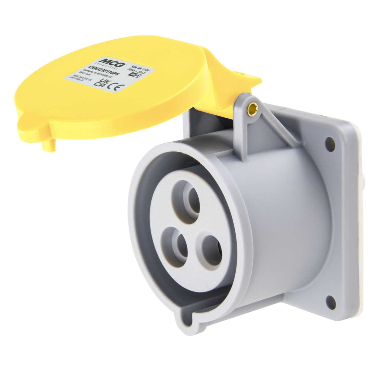 MCG 32A 2P+E 110V Panel Mounted Socket IP44