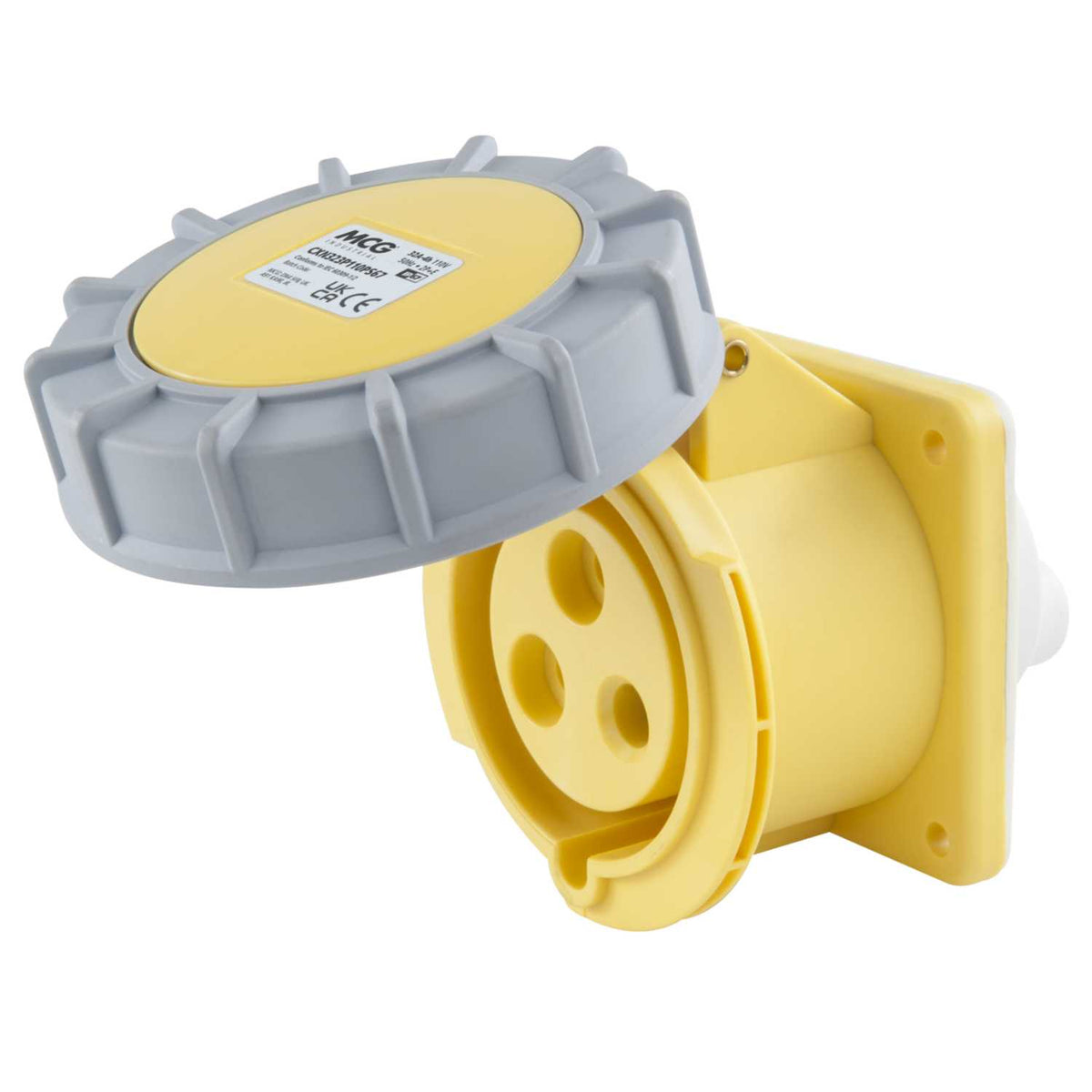 MCG 32A 2P+E 110V Panel Mounted Socket IP67