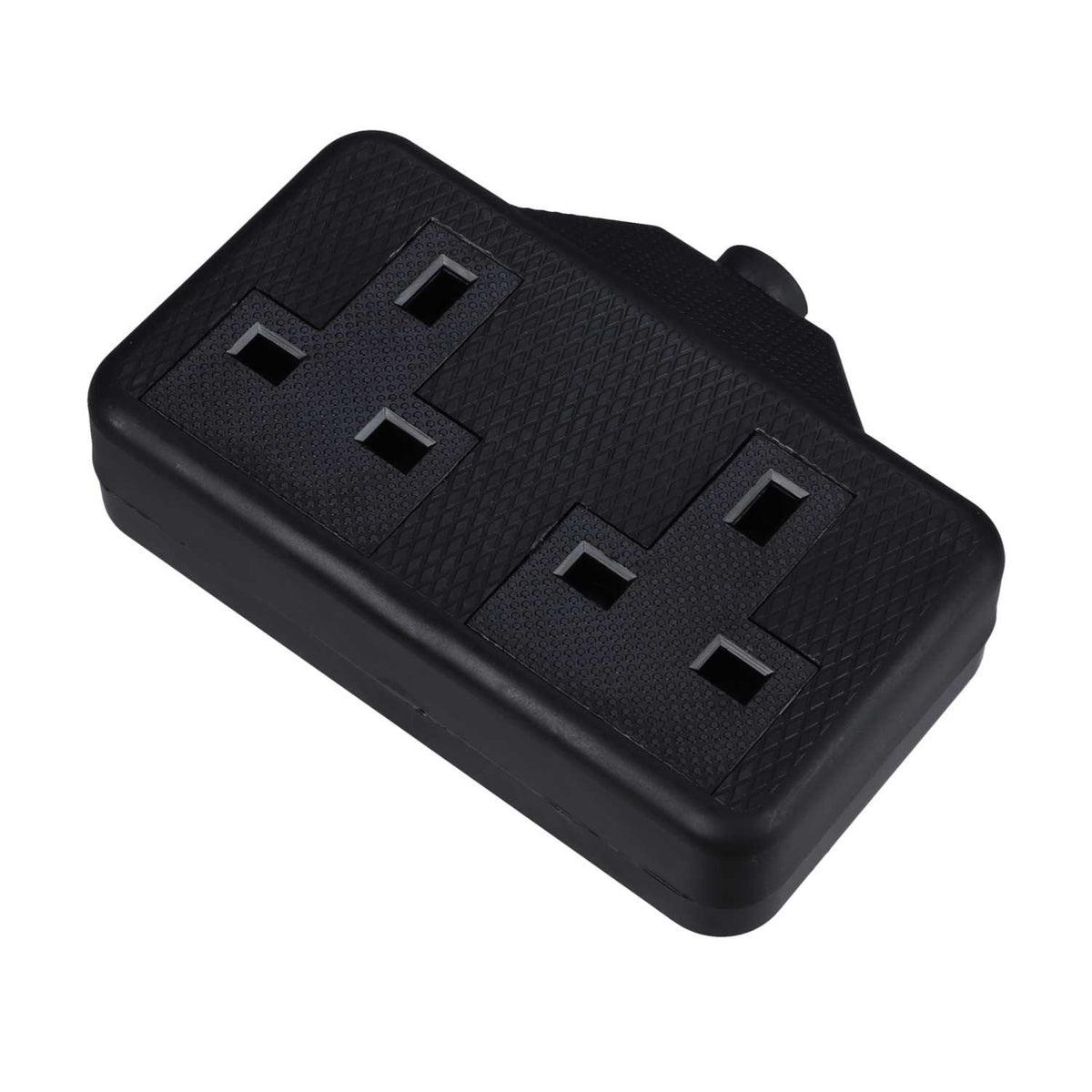 F4P 2 Gang 13A Rubber Trailing Socket Black
