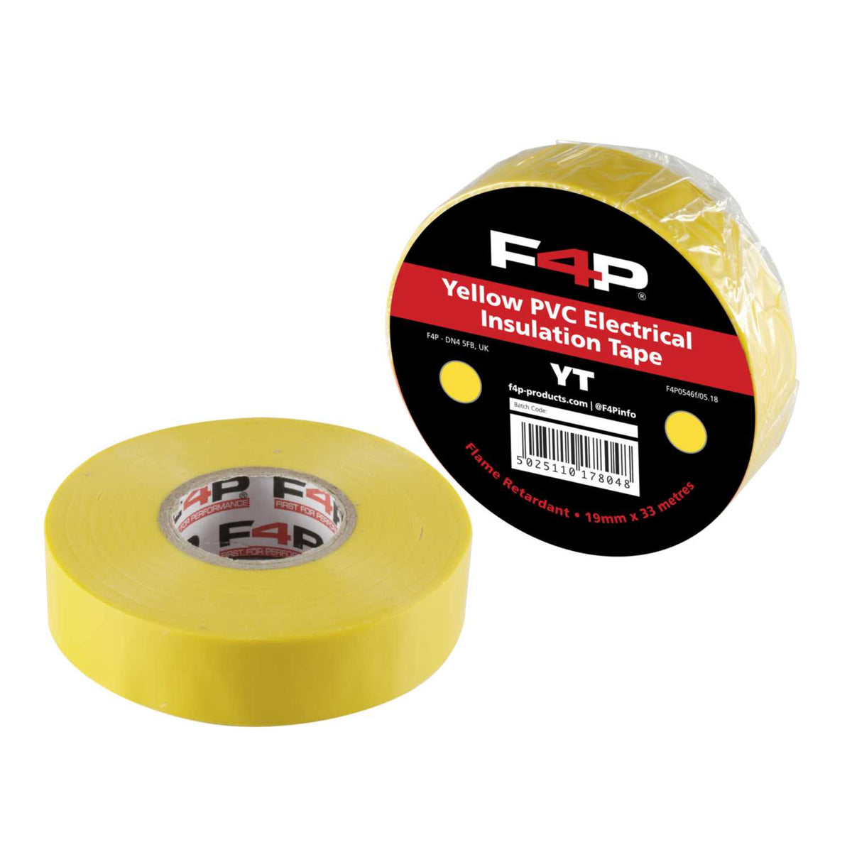 F4P 19mm x 33m PVC Insulation Tape Yellow