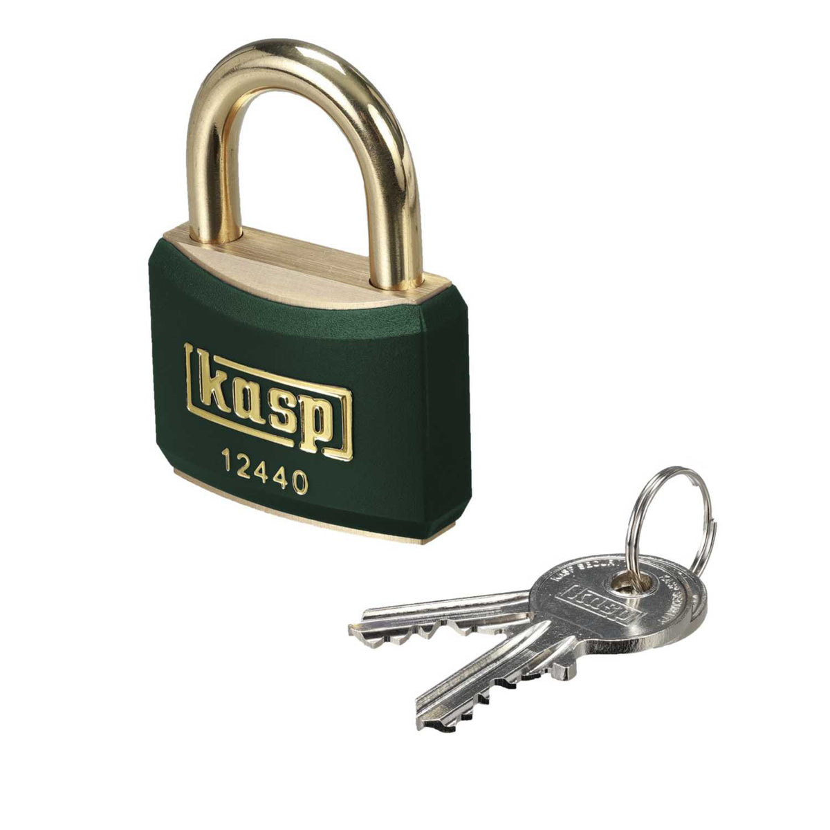 Kasp 40mm Padlock Green Brass