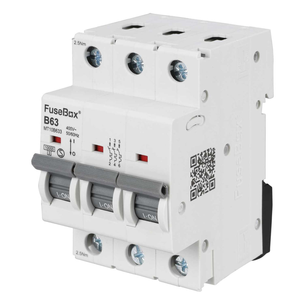 Fusebox 63A Triple Pole 10kA B Curve MCB