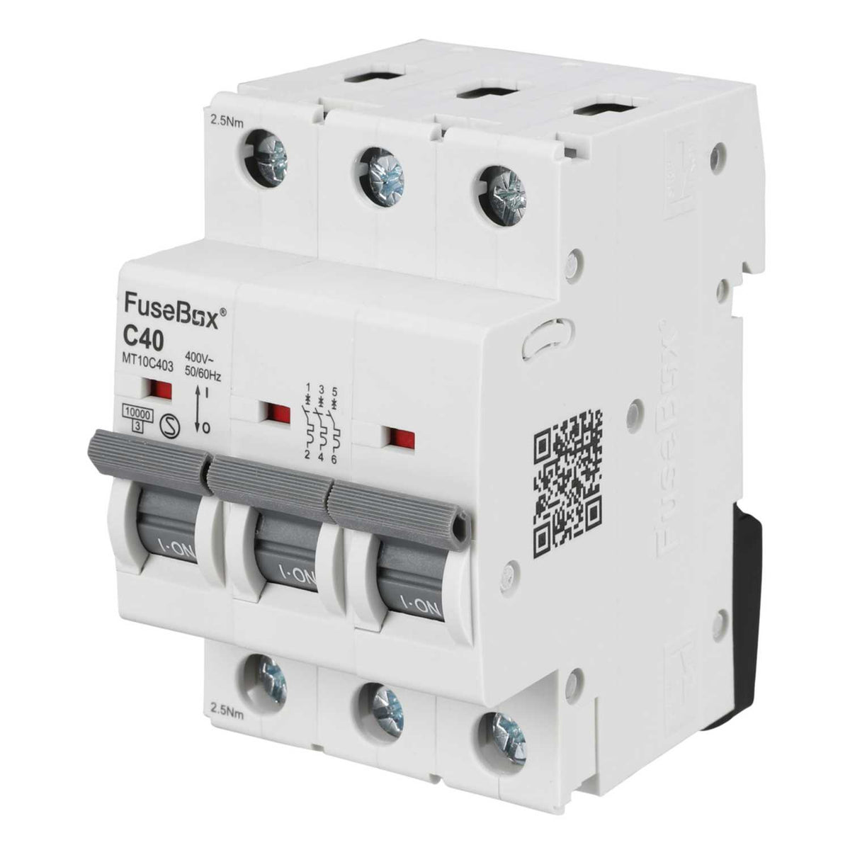 Fusebox 40A Triple Pole 10kA C Curve MCB