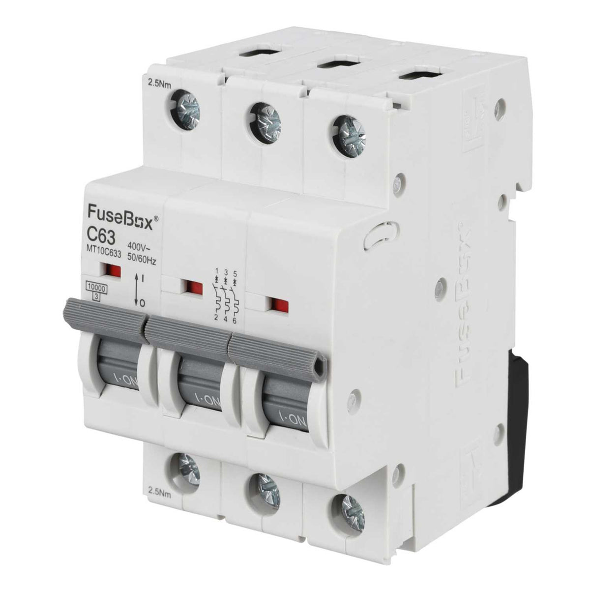 Fusebox 63A Triple Pole 10kA C Curve MCB