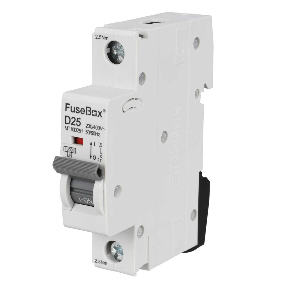 Fusebox 25A Single Pole 10kA D Curve MCB