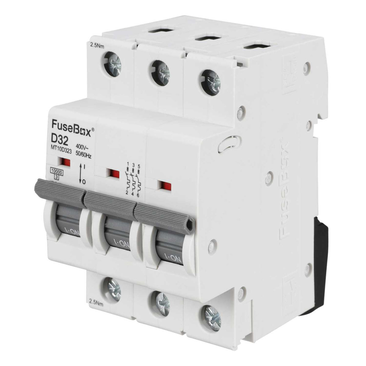 Fusebox 32A Triple Pole 10kA D Curve MCB