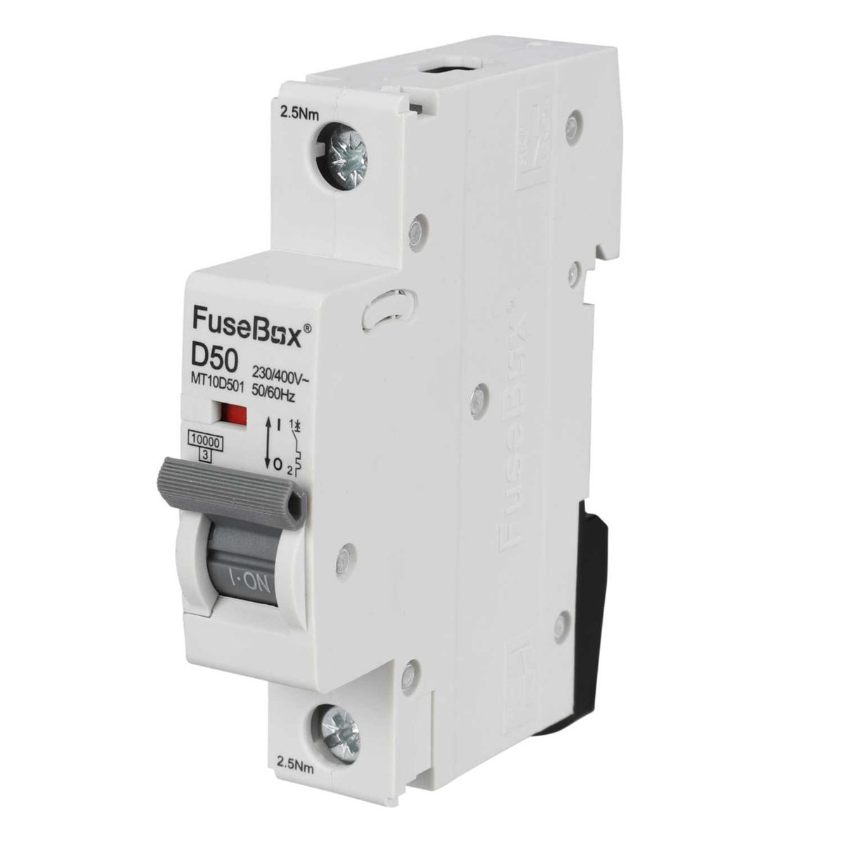 Fusebox 50A Single Pole 10kA D Curve MCB