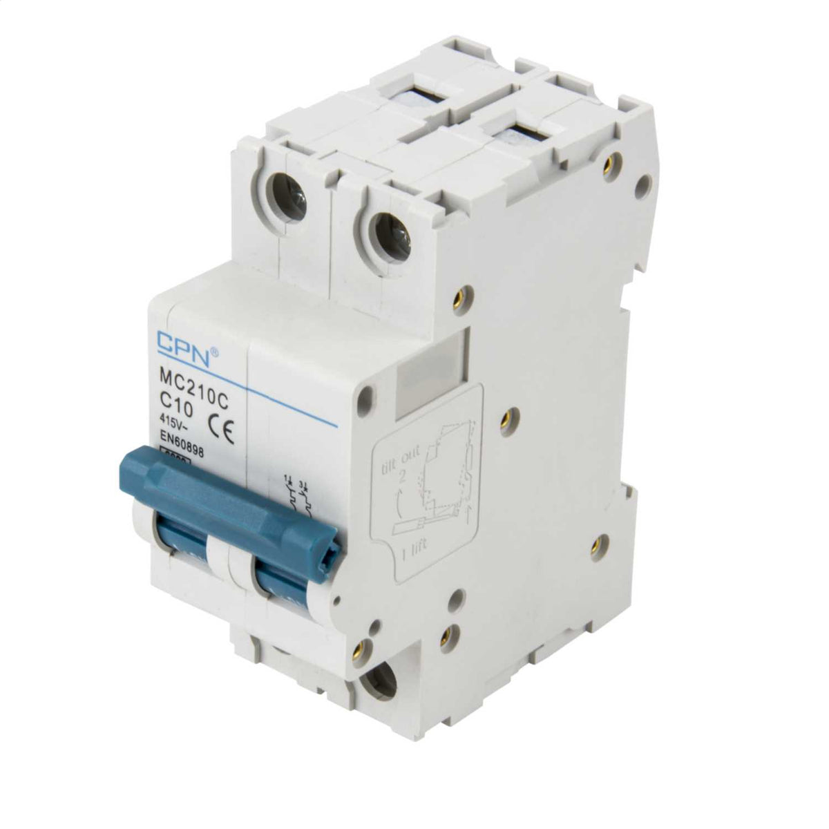 Cudis MC 10A Double Pole 6kA C Curve MCB