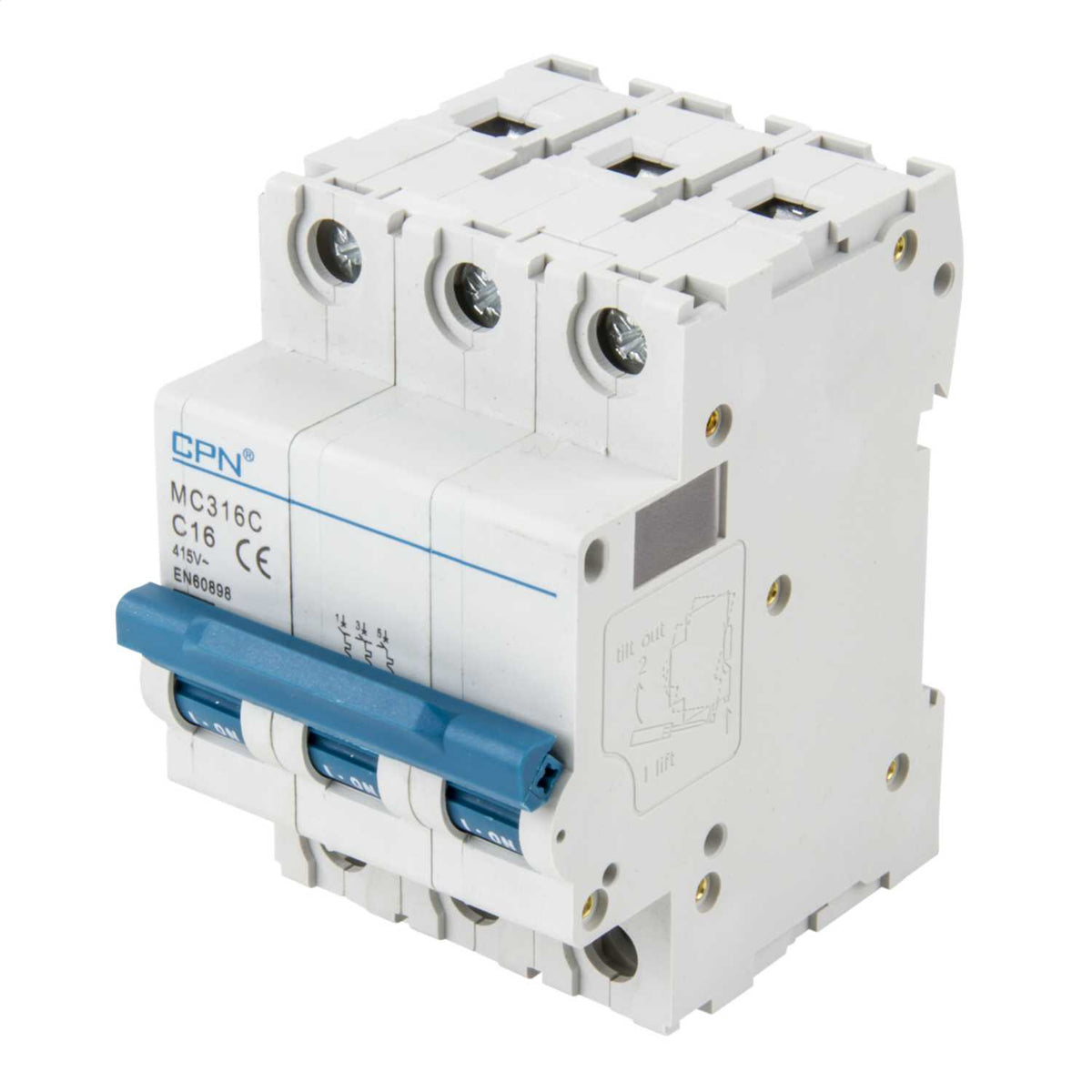 Cudis MC 16A Triple Pole 6kA C Curve MCB