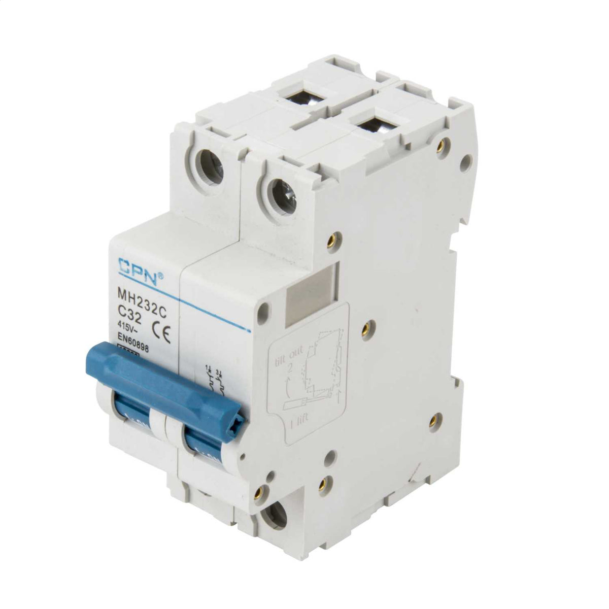 Cudis 32A Double Pole 10kA C Curve MCB