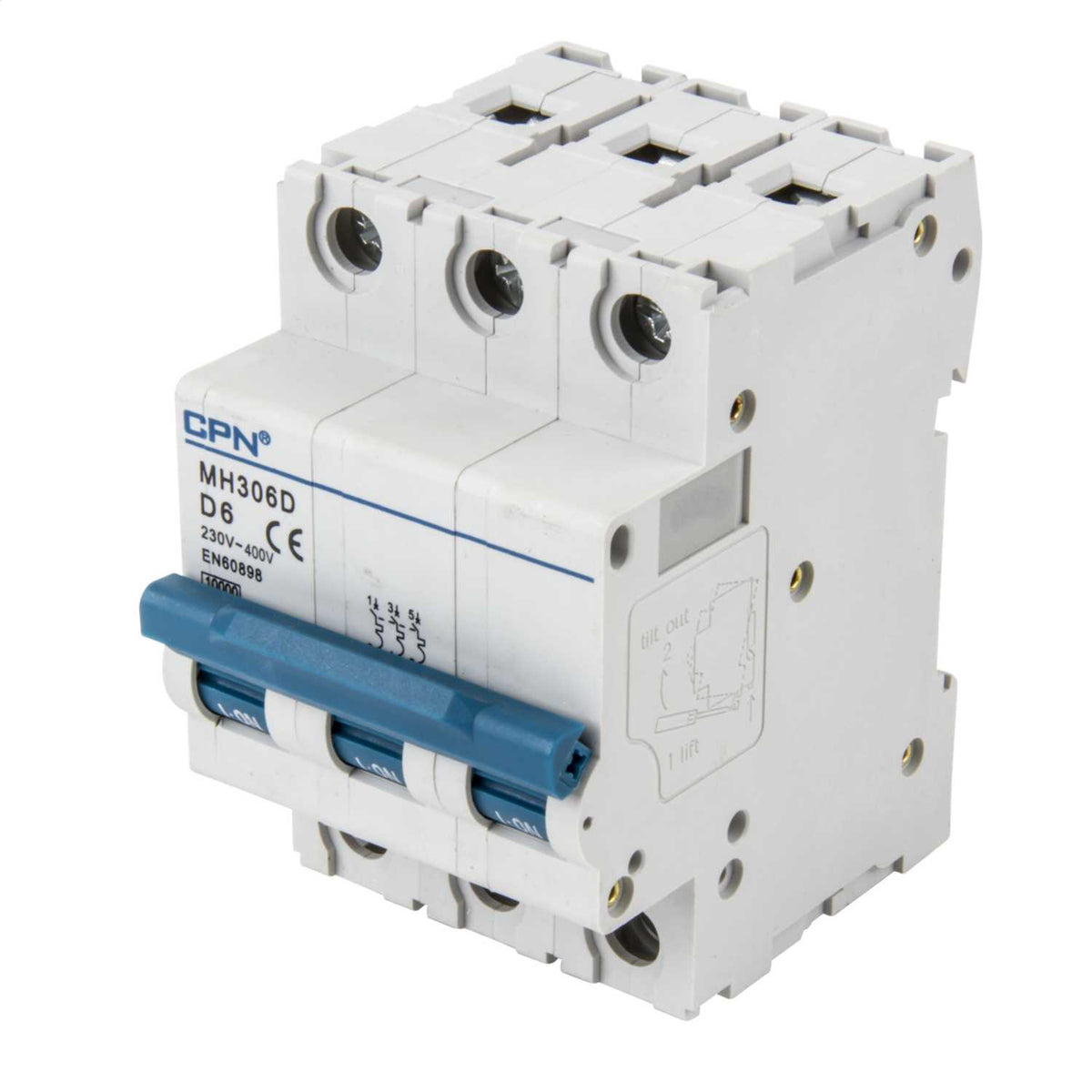 Cudis 6A Triple Pole 10kA D Curve MCB