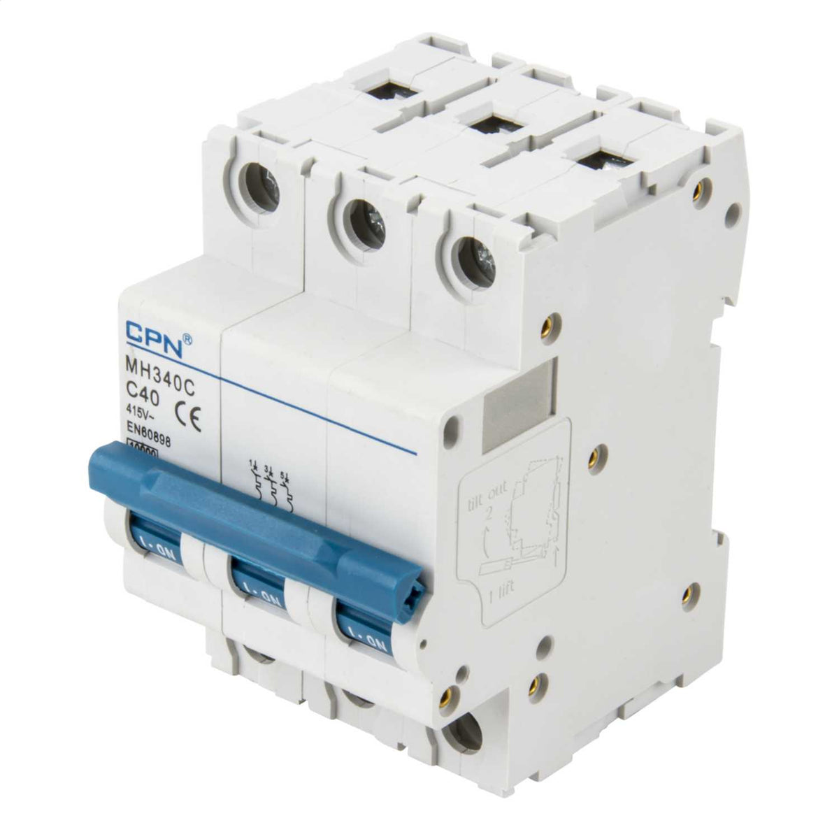 Cudis 40A Triple Pole 10kA C Curve MCB