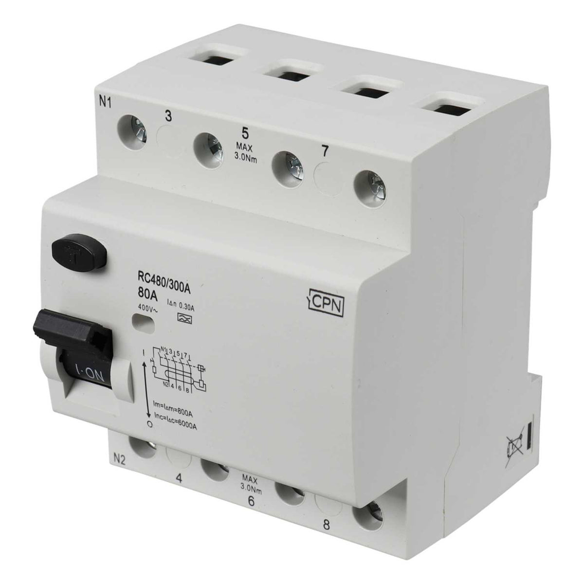 Cudis 80A 4 Pole 300mA Type A RCD