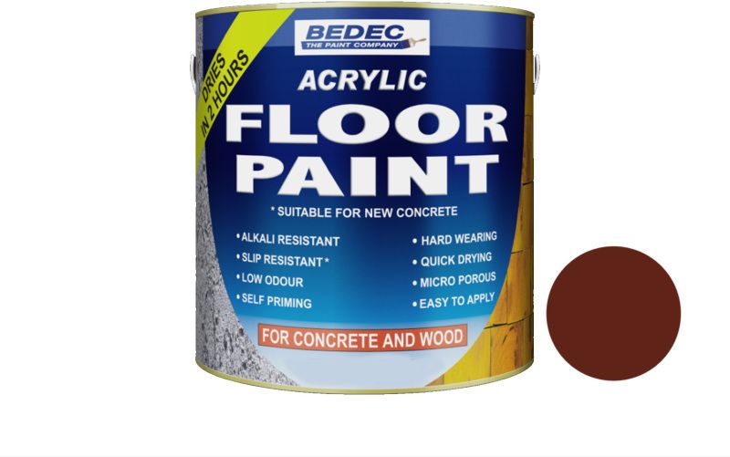 BEDEC ACRYLIC FLOOR PAINT 2.5l TILE RED BEDE2FF0004/40