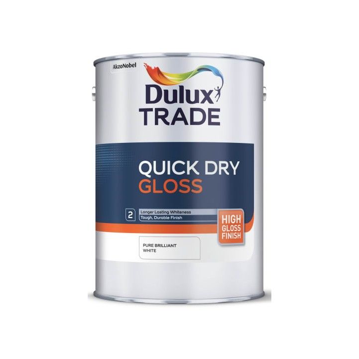 DULUX TRADE QUICK DRYING GLOSS 5l PURE BRILLIANT WHITE 5220126