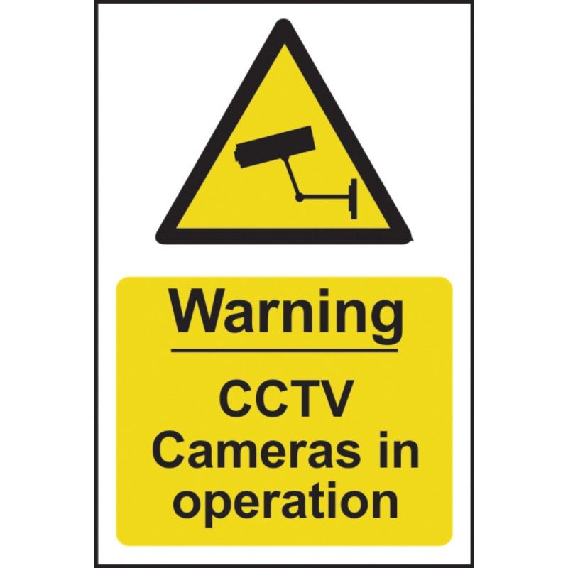 PVC SELF ADH SIGN 200mm WIDE x 300mm WARNING CCTV CAMERAS 1311
