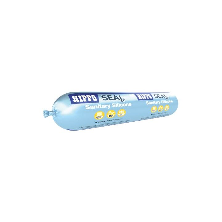 HIPPO SANITARY SILICONE 400ml SAUSAGE WHITE H18537