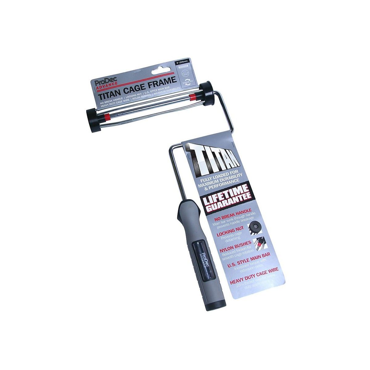 RODO ARFR001 PRODEC ADVANCE TITAN NO BREAK SCREW FIT ROLLER FRAME 9 x 1.75"
