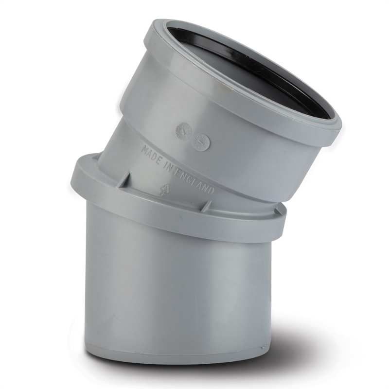 POLYPIPE SOIL ADJUST BEND 0-30deg x 110mm SAB30 SAB30G GREY