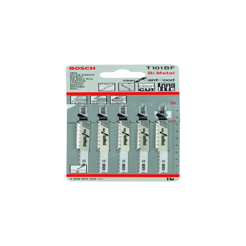 BOSCH 2608634234 PACK OF 5 T101BF JIGSAW BLADES