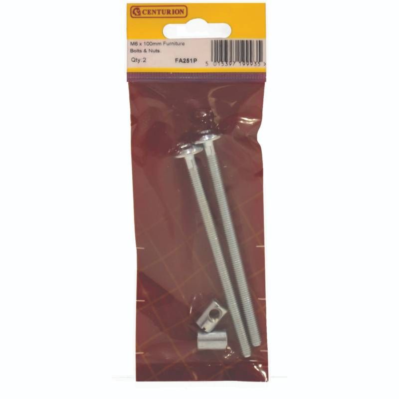 CENTURION FA251P FURNITURE BOLTS & NUTS M6 x 100mm