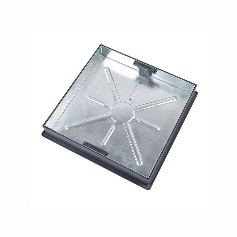 CLARK DRAIN GALV MANHOLE COVER SQ-RND RECESSED 580 x 580 x 80mm 10t 450mm CLEAR OPEN CD450SR