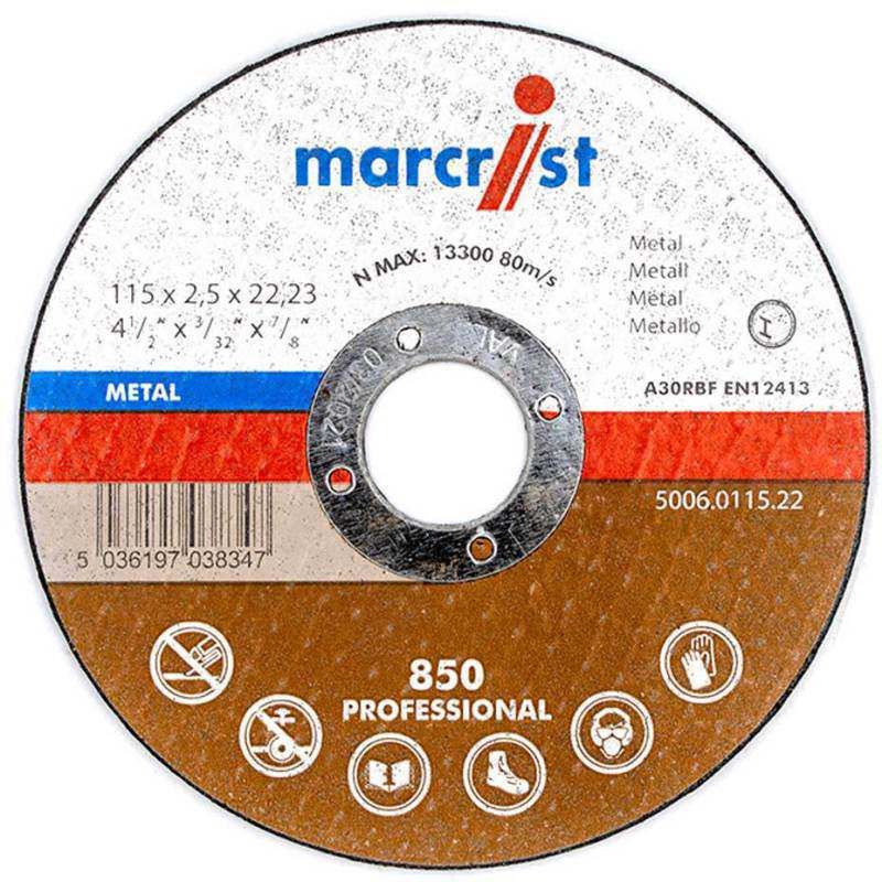 MARCRIST 850 METAL CUTTING DISC 115 x 3 x 22mm FLAT 5006.0115.22