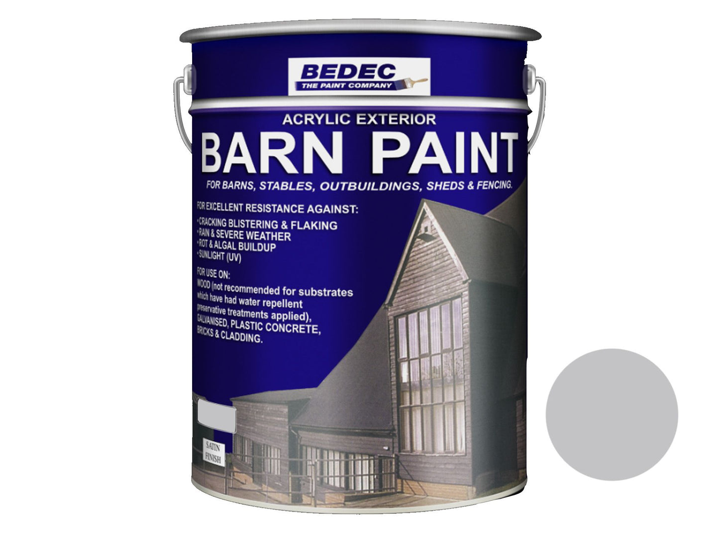 BEDEC SATIN BARN PAINT 20l LIGHT GREY BEDE2AVB001/54