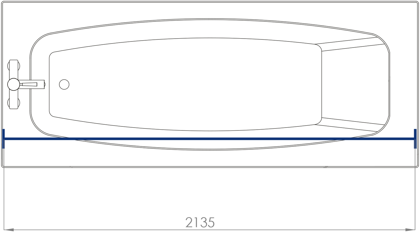 CROYDEX GP85300 STRAIGHT RAIL 2135mm SILVER