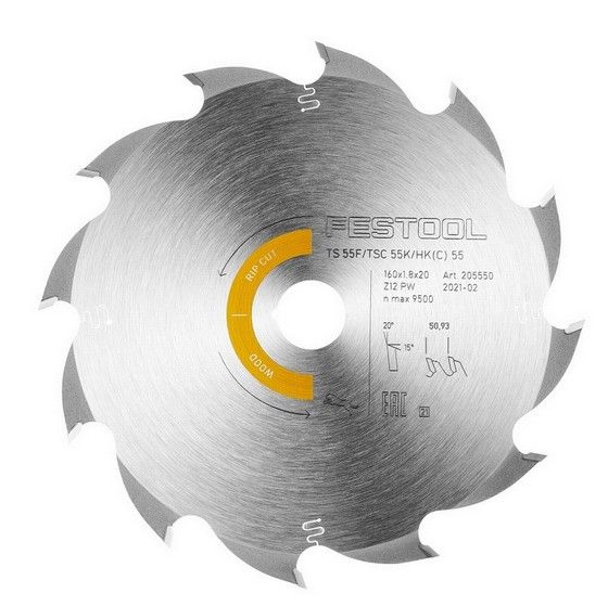 FESTOOL 205550 PW12 PANTHER RIP CUT WOOD CIRCULAR SAW BLADE 20x160mm