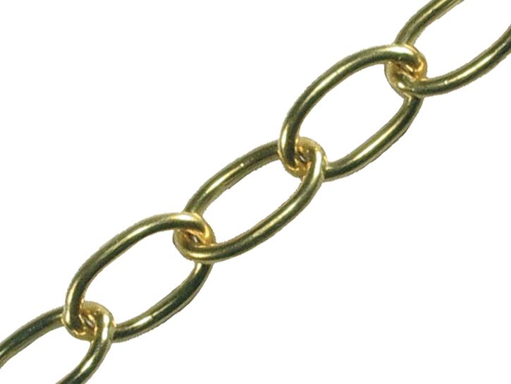FAITHFULL FAICHOP18 POLISHED BRASS OVAL CHAIN 1.8mm (PER METRE)