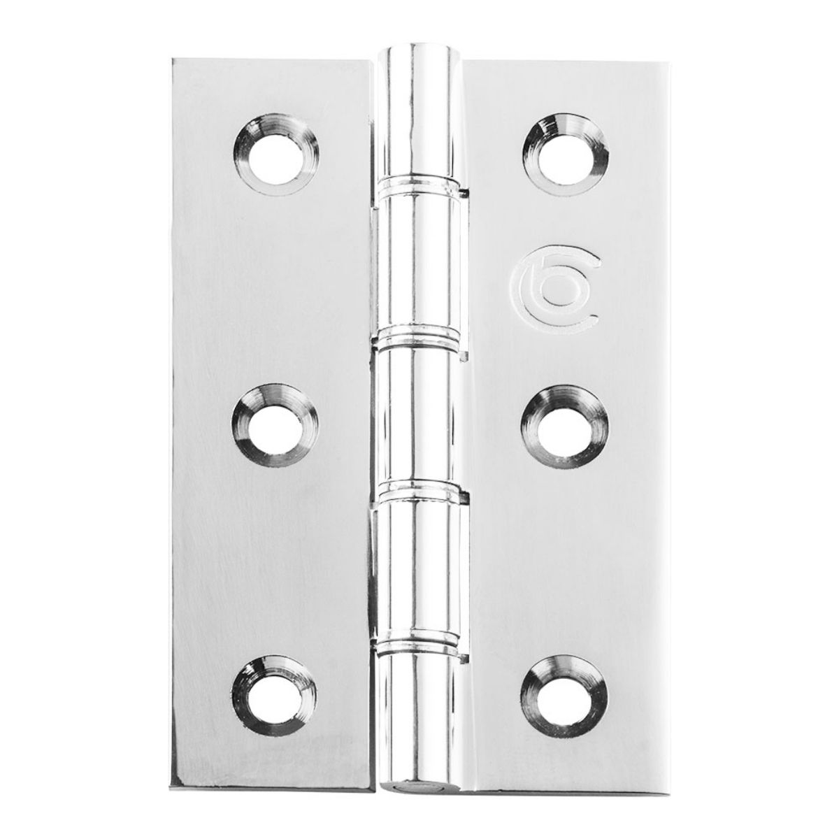 POLISHED CHROME WASHERED BUTT HINGE PAIR 75 x 50mm HDSSW2CP/BP