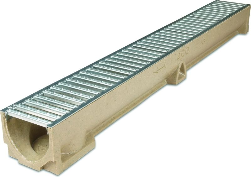 ACO RAINDRAIN A15 CONCRETE POLYMER CONCRETE C/W GALV GRATING 47000