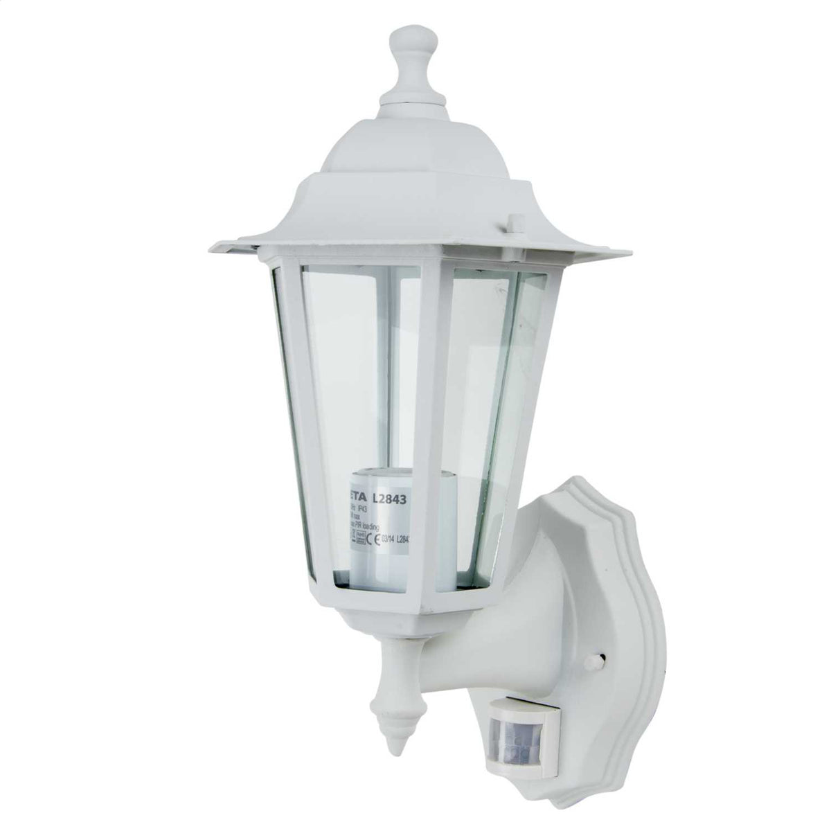 Deta 6 Panel Lantern with PIR White