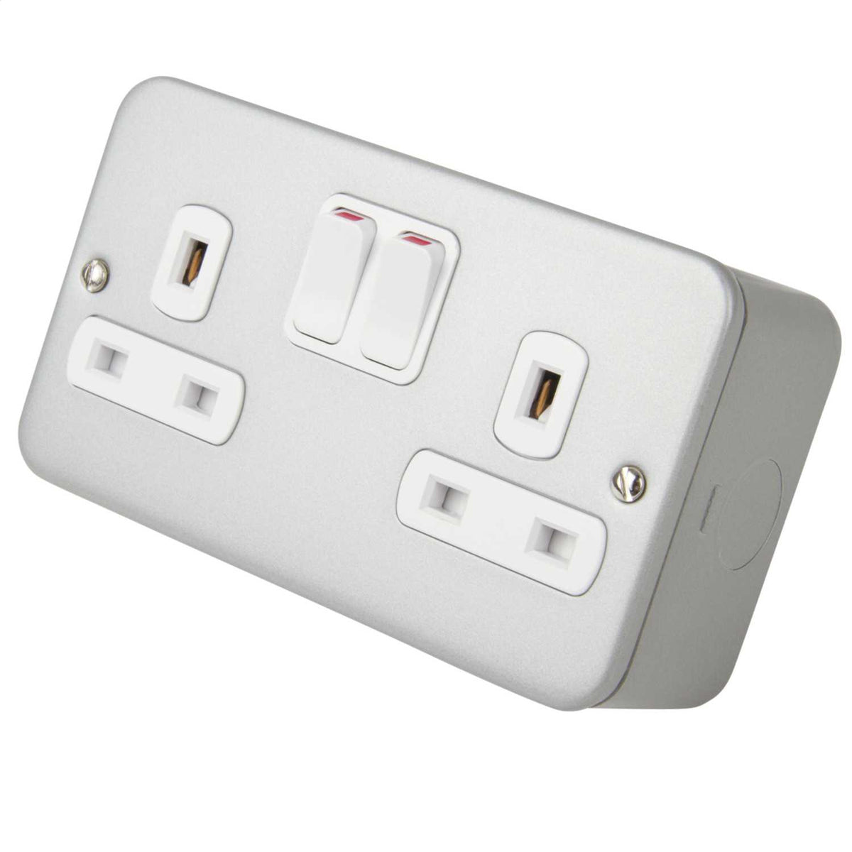 Deta 13A DP 2 Gang Socket Metal Clad